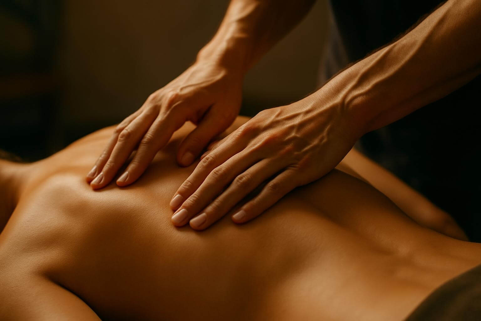 Therapist’s hands applying massage techniques
