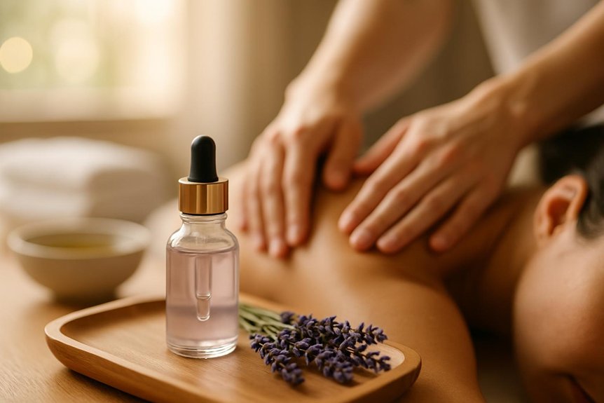 gentle lavender oil massage